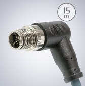 Кабель M12 to RJ45 IP67 Cat6a Cable [Right Angle, Down] – 15 м